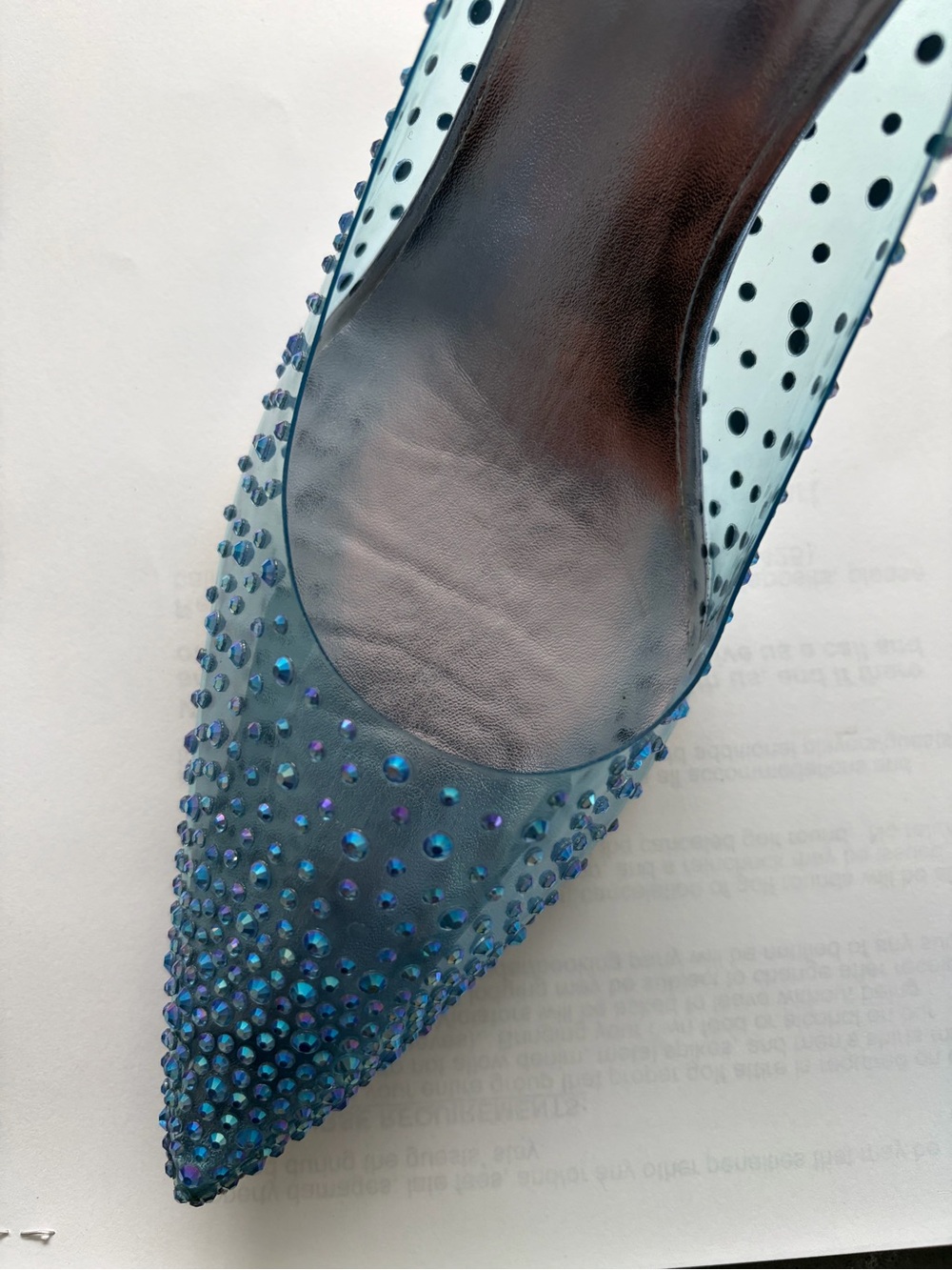 Jeffrey Campbell for Anthropologie Light Blue Crystal-Studded Pointed Pumps, 10 - Picture 4 of 9